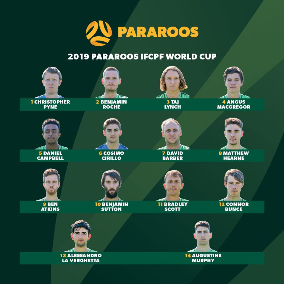 Pararoos World Cup Squad