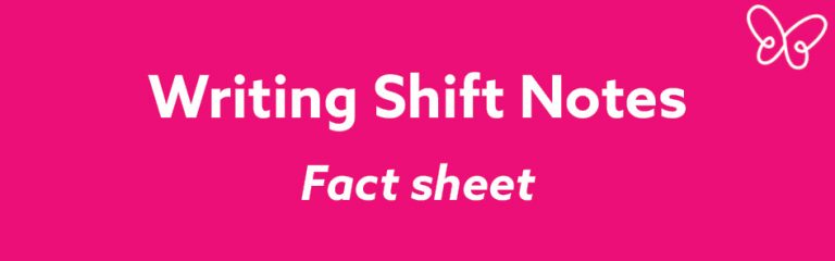 V4 pink Writing Shift Notes - Zest Care